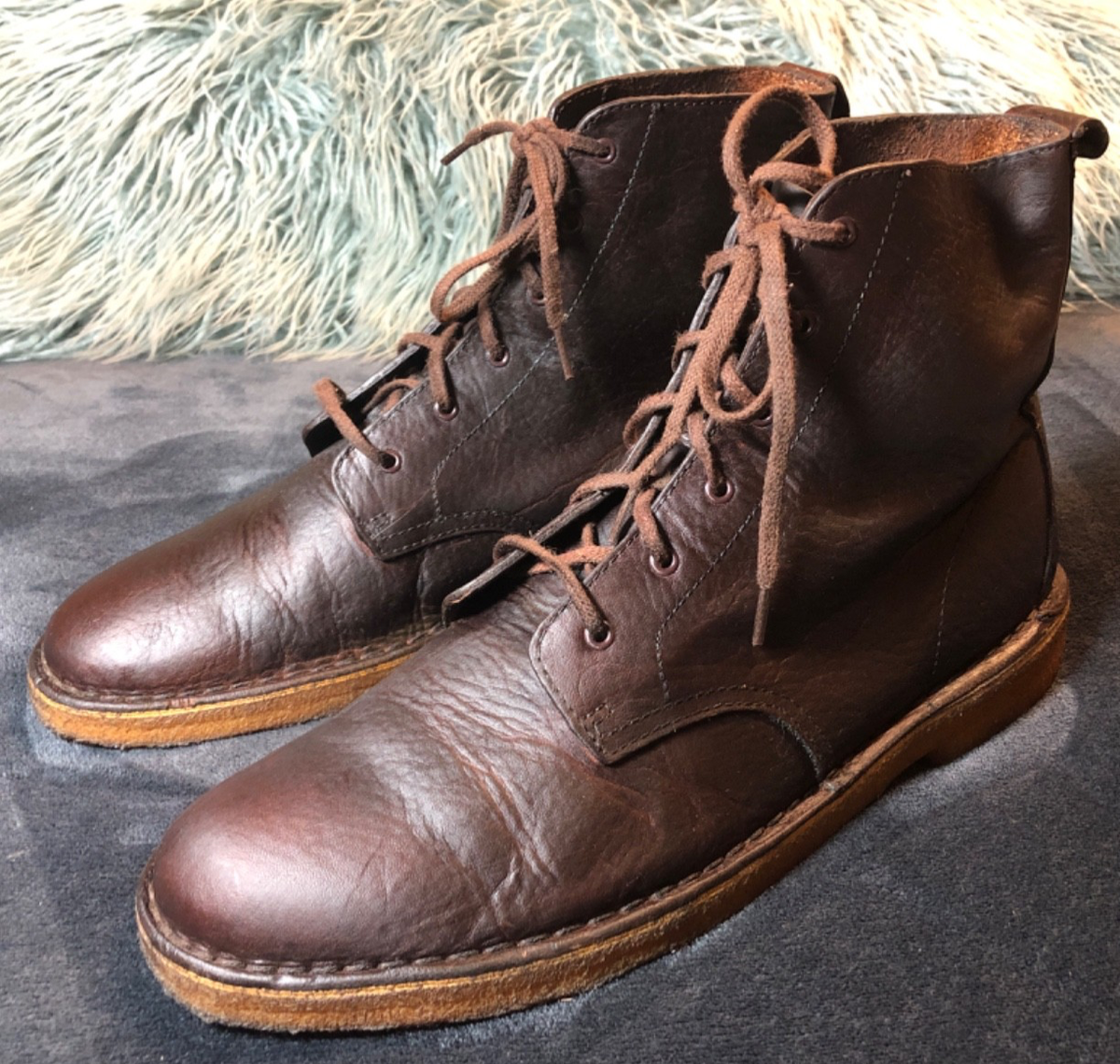 Clarks Desert Mali Boots 10.5 Green Distressed Leather Gorpcore Military Outdoor Men main image 2