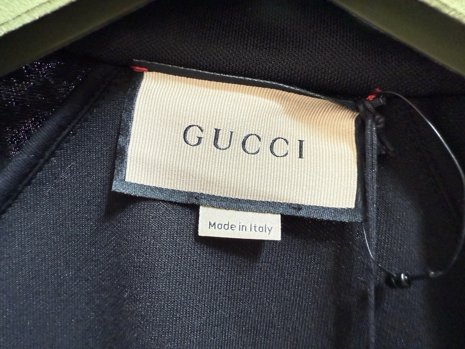 Giacca da pista Gucci nuova ad incastro nera GG Stripe riflettente. Taglia S