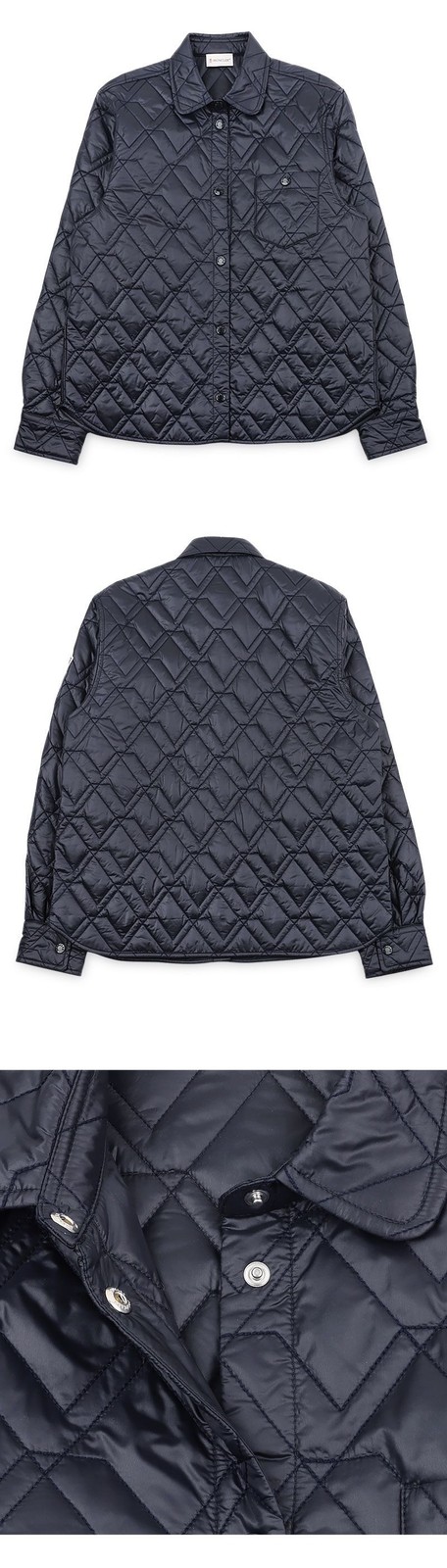 Moncler Quilted Jacket with Logo Patch for Women (Navy) 2F00001 788UY 152100553 thumbnail 3