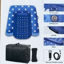 Inflatable Dock Platform, Dog Boat Ramp Floating 4.6ft x 3ft x 6in, Blue New