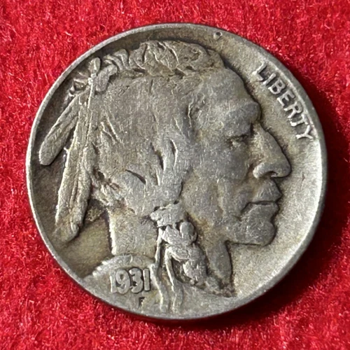 1931-S Buffalo Nickel 5c VF Very Fine Trace Luster San Francisco Better Date