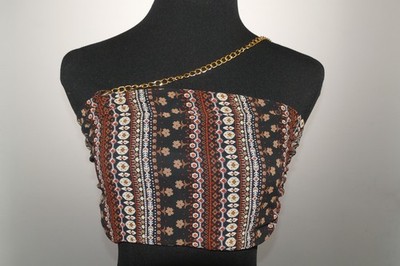 Damen Shirt Bluse Oberteil Top Bustier SheIn Gr. S Brauntöne