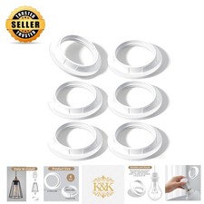 6 Pcs Heat-Resistant Lamp Shade Ring Replacement for E26/E27 Sockets - White