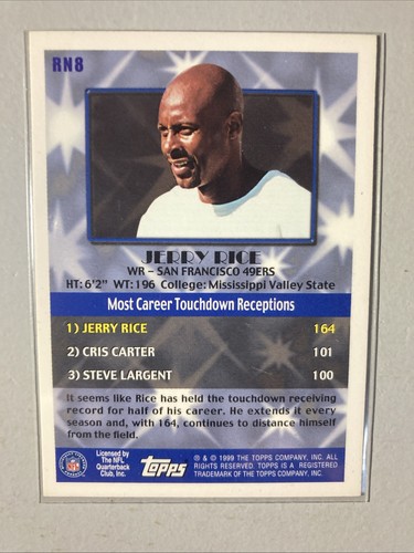 1999 Topps - Record Numbers Jerry Rice #RN8 - Bild 2 von 2