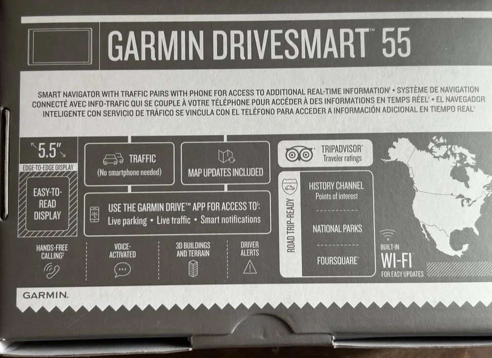 Garmin DriveSmart 55 5.5 inch GPS Navigator With Traffic - Black - Image 3 of 4