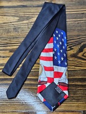 VTG Taz Cartoon American Flag Men's Necktie Made in Korea Patriotic Tie