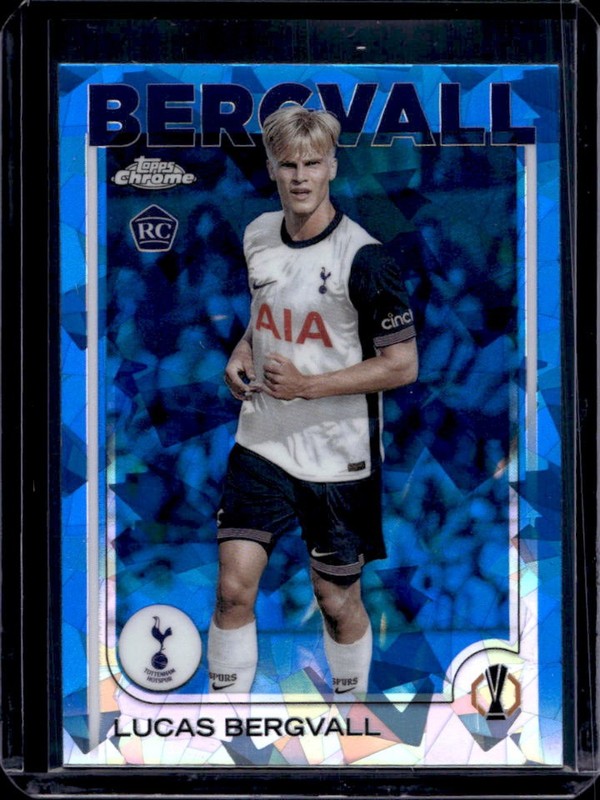2024-25 Topps Chrome Sapphire UEFA Lucas Bergvall RC Rookie #112 Tottenham