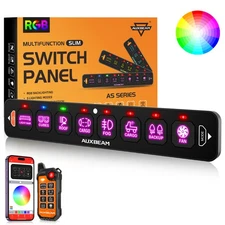 AUXBEAM AS-800 RGB 8 Gang Switch Panel LED Car Switch Circuit Relay Control Box