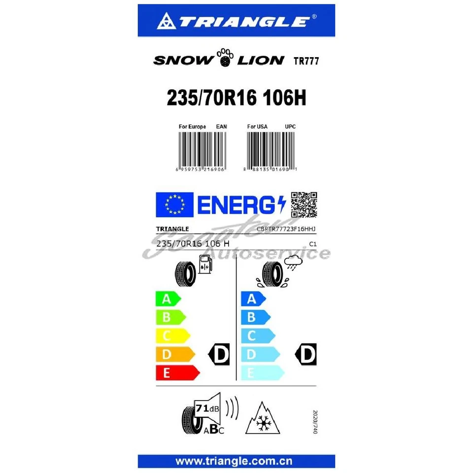 Triangle 235/70R16 106H Winter-Reifen TR-777 3PMSF | 6812 - Bild 2 von 3