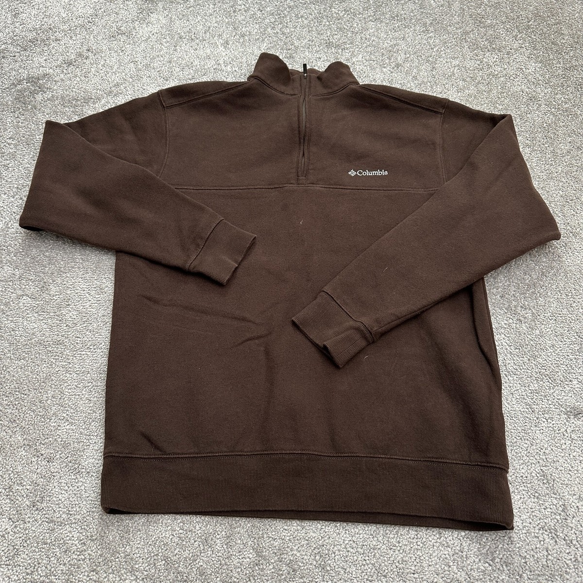 Columbia Hart Mountain II Sweatshirt Mens Medium Brown Fleece 1/4