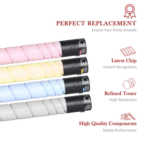 Tóner compatible 4 piezas para Konica Minolta C458 C558 TN514K TN514Y TN514C TN514M - Imagen 4 de 6