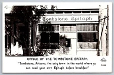 RPPC Office Of The Tombstone Epitaph Frasher's Foto Tombstone AZ Postcard R24