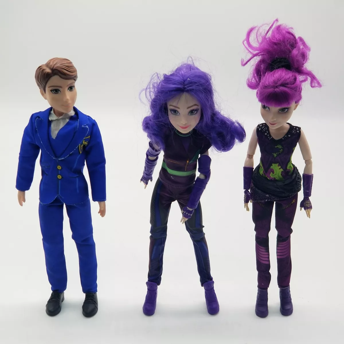 Lot of 3 Disney Descendants Dolls Ben & Mal Set