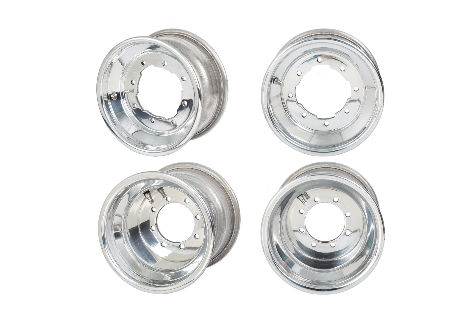 KFX 450R KFX 400 Front Rear Wheels 10x5 9x8 Alba Racing Polished Rolled ...