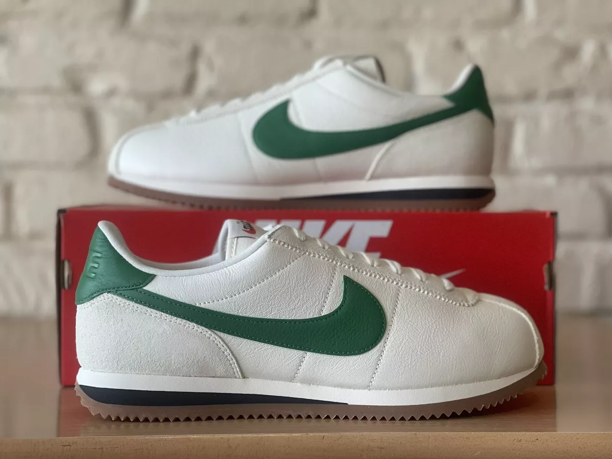 Nike Cortez sneakers in white and green