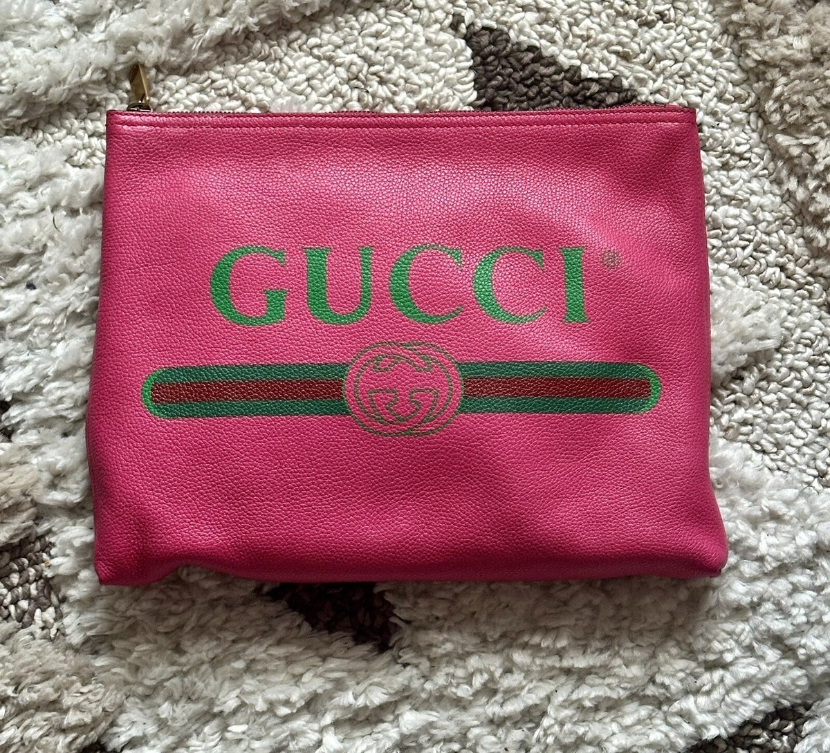 クラッチバッグ GUCCI Clutches Women Leather Pink Gucci Vintage Logo Pouch Pink Leather Clutch | eBay