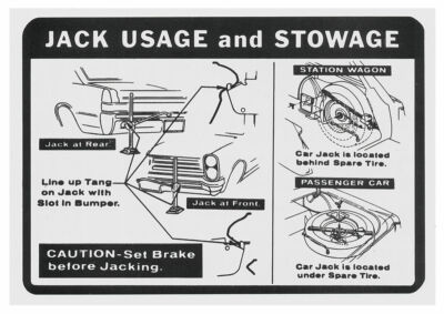 RestoParts Trunk Jacking Instructions Decal Sticker 1965 GTO Lemans and Tempest