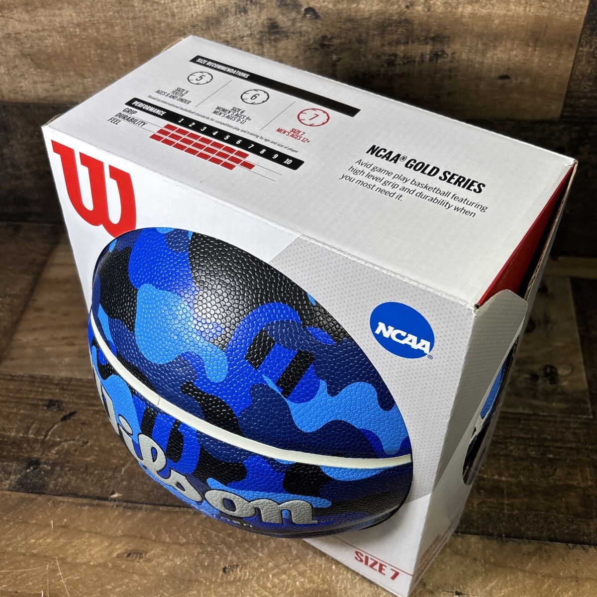 Wilson Gold Series NCAA LEGEND Composite Leather Size 7 Camo Blue