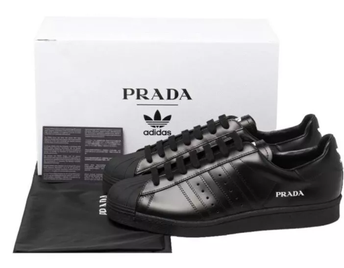 Adidas X PRADA Superstar Lifestyle Shoes Black FW6679 Sz M5/W6 | eBay