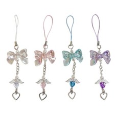 Heart Phone Lanyard Phone Charm Phone Chain Bowknot Phone Pendant for Phone Key