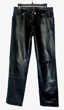 Y2K Gap Women Pant 6 30Wx27L Black Leather 5 Pocket Jean Retro Rock VTG