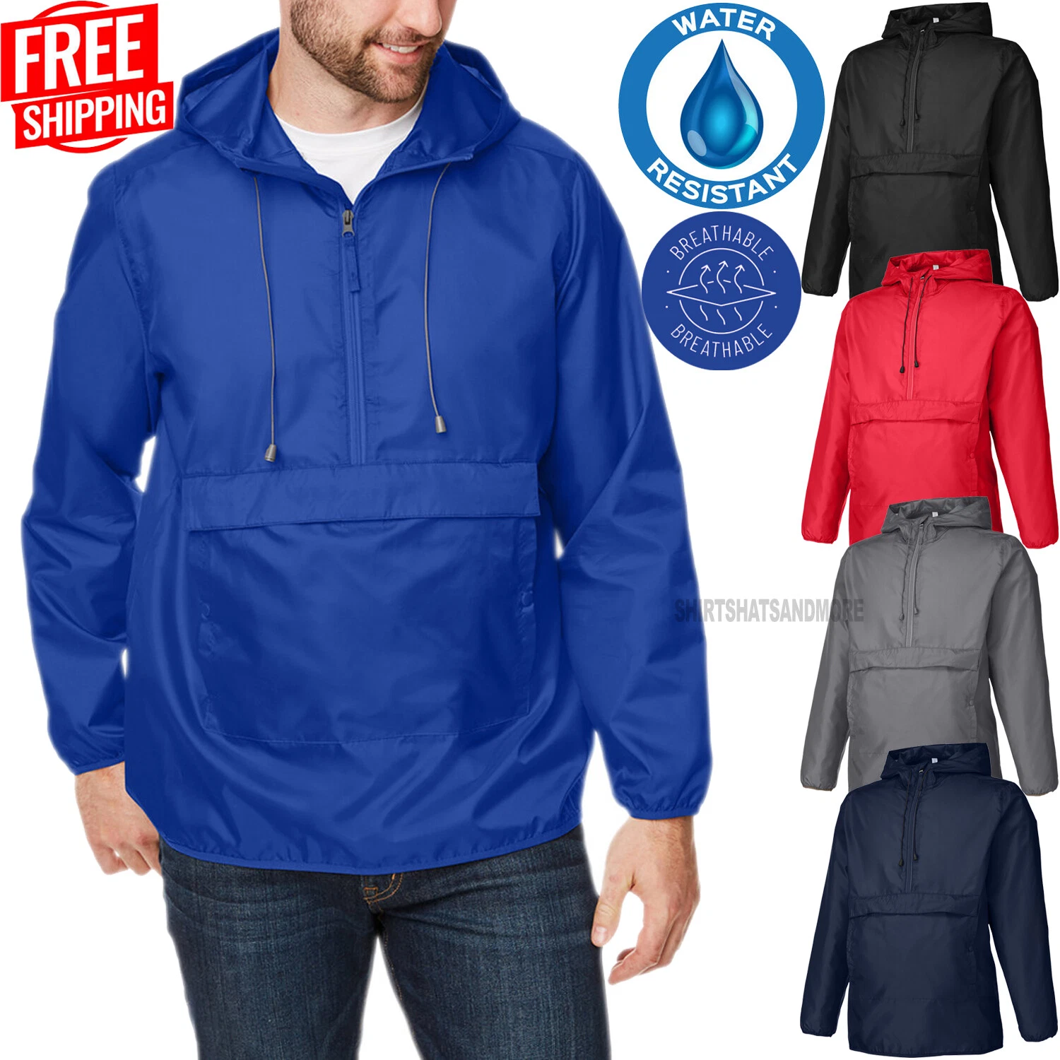 Mens Weather Fighting Packable Hooded Anorak Wind Jacket Pullover Water Resist
Opens in a new window