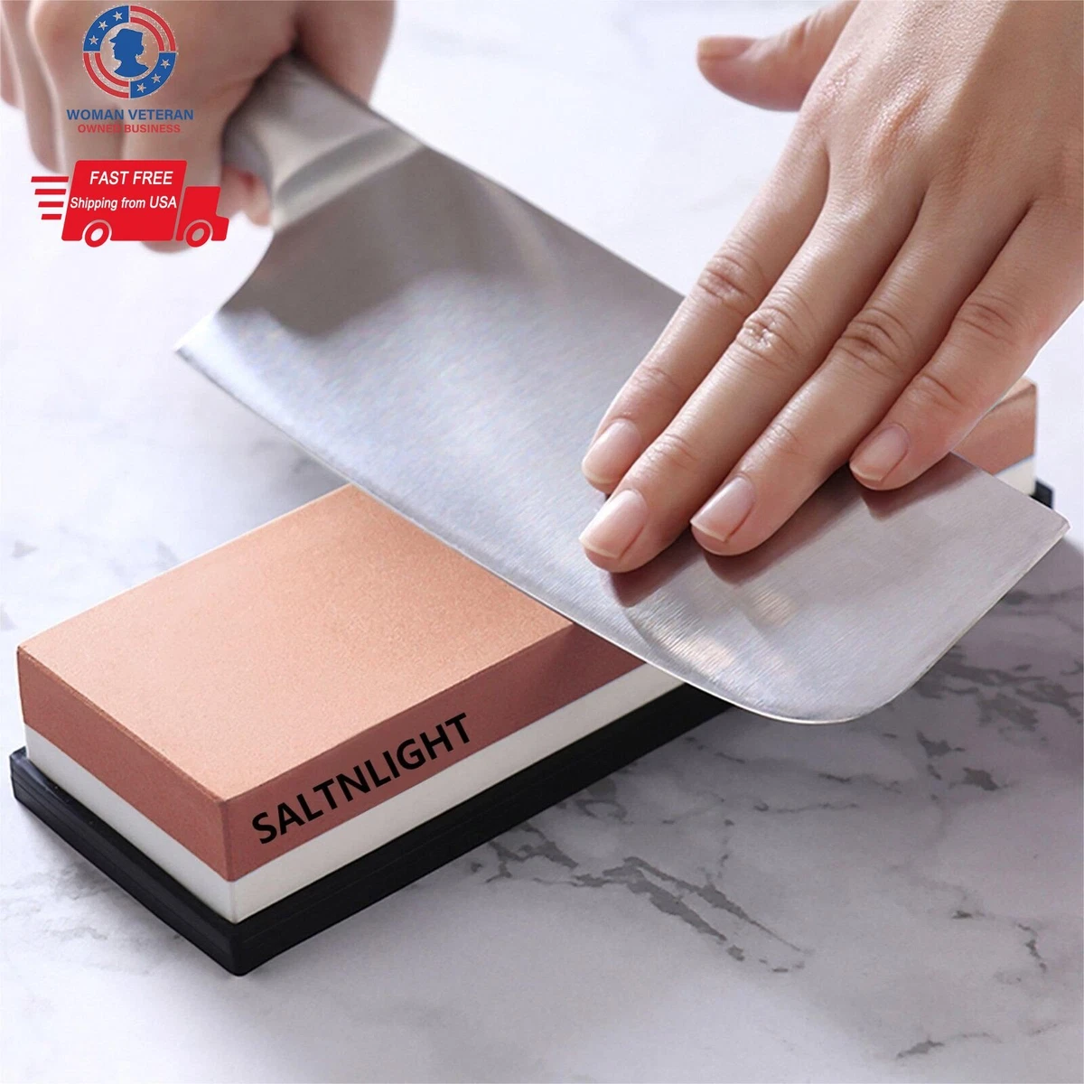 Knife Sharpening Stone Set – Dual Grit Whetstone 400/1000 1000