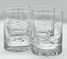 SET OF 4 CRYSTAL TUMBLERS OR OLD FASHIONED GLASSES, CRISTAL D'ARQUES, FARANDOLE