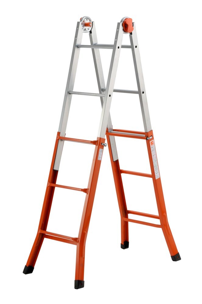 SCALA TELESCOPICA ACCIAIO 4+5 PIOLI GIERRE PEPPINA PORTATA MAX 100kg 