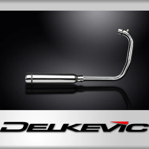 Royal Enfield Meteor 2021-24 Complete Exhaust 410mm Bull Nose Silencer Stainless