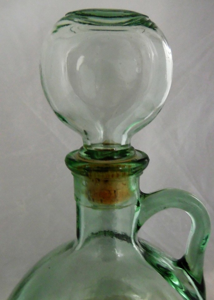 Old Fitzgerald Kentucky Bourbon Old Ironsides Green Blown Glass