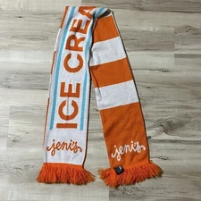 JENI’S Ice Cream Is Life Scarf Blue Orange White 60” EUC Reversable