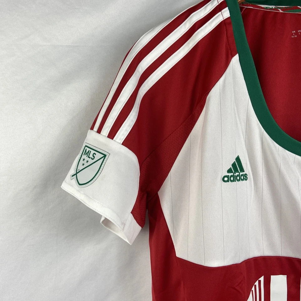 Adidas Revolution Red White MLS Soccer Jersey Womens Size L - Image 2 of 4