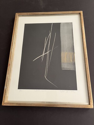TOKO SHINODA Japanese Lithograph -SANCTUARY- with hand added gold brush strokes