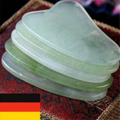 Natürliche Rosenquarz Gesichts Jade Gua Sha Stein Schönheit Massage Tool DE