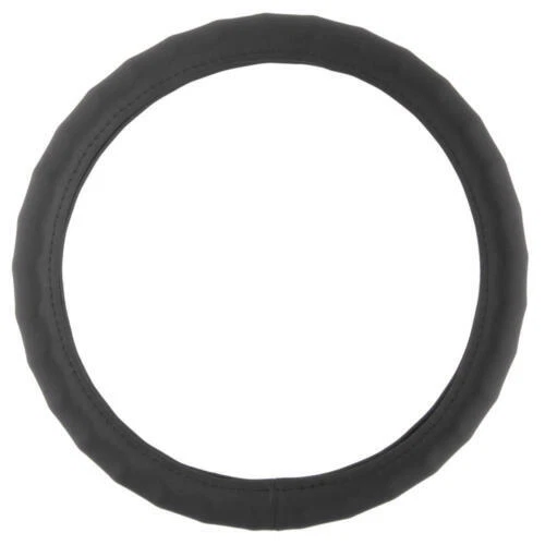 Car Steering Wheel Cover Genuine Custom Leather 14" Small Black for Auto Van SUV - Image 4 of 4