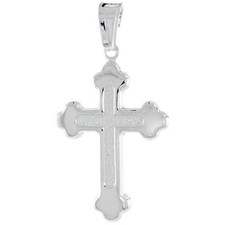 Sterling Silver Cross Pendant / Charm, Made in Italy, Italian Box Chain