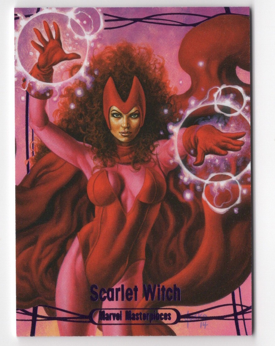 Scarlet Witch 2016 Upper Deck Marvel Masterpieces Card #48 Epic Purple /199