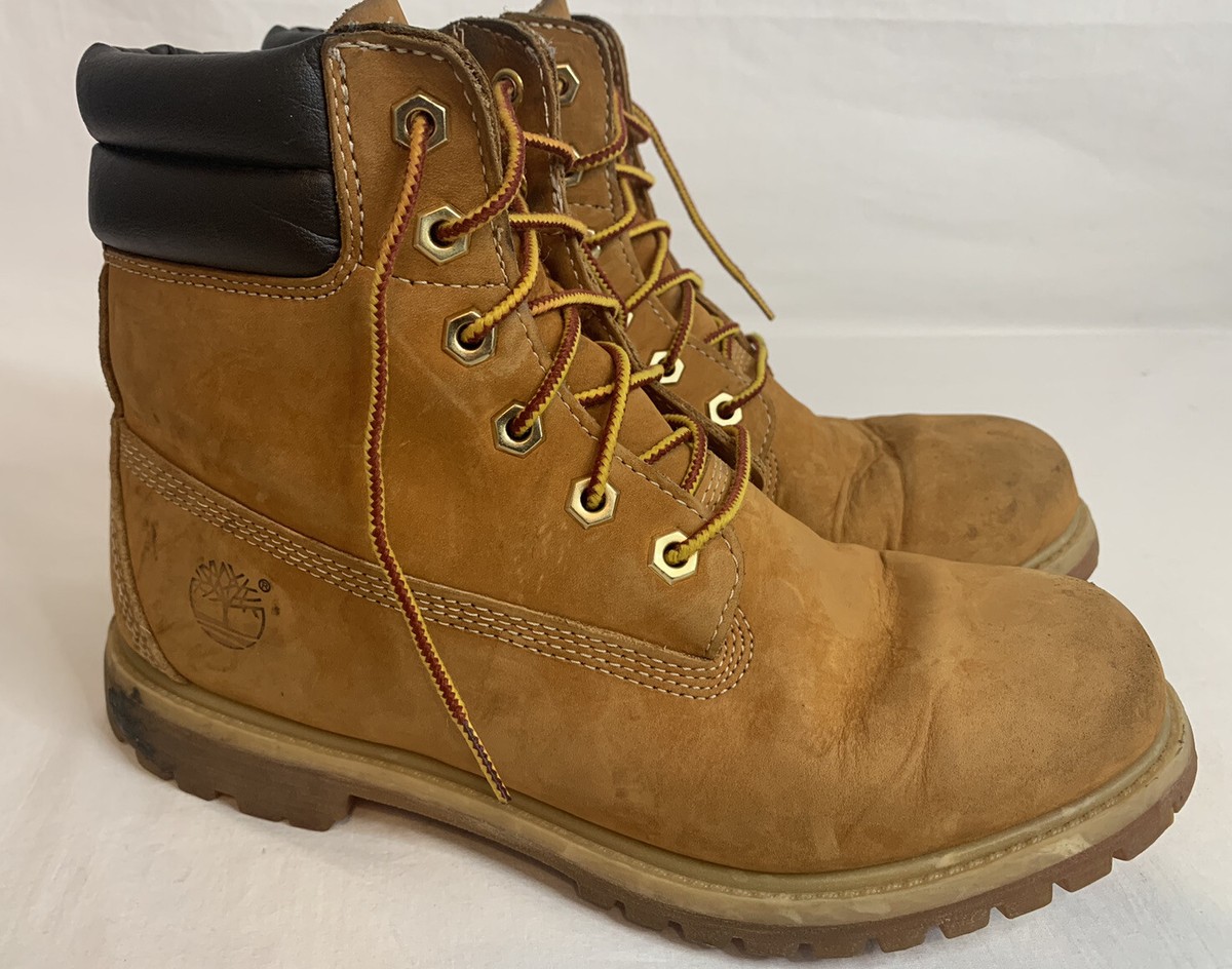 Timberland 6” Tall Double Collar Wheat Womens Boots 42687 Size 8.5