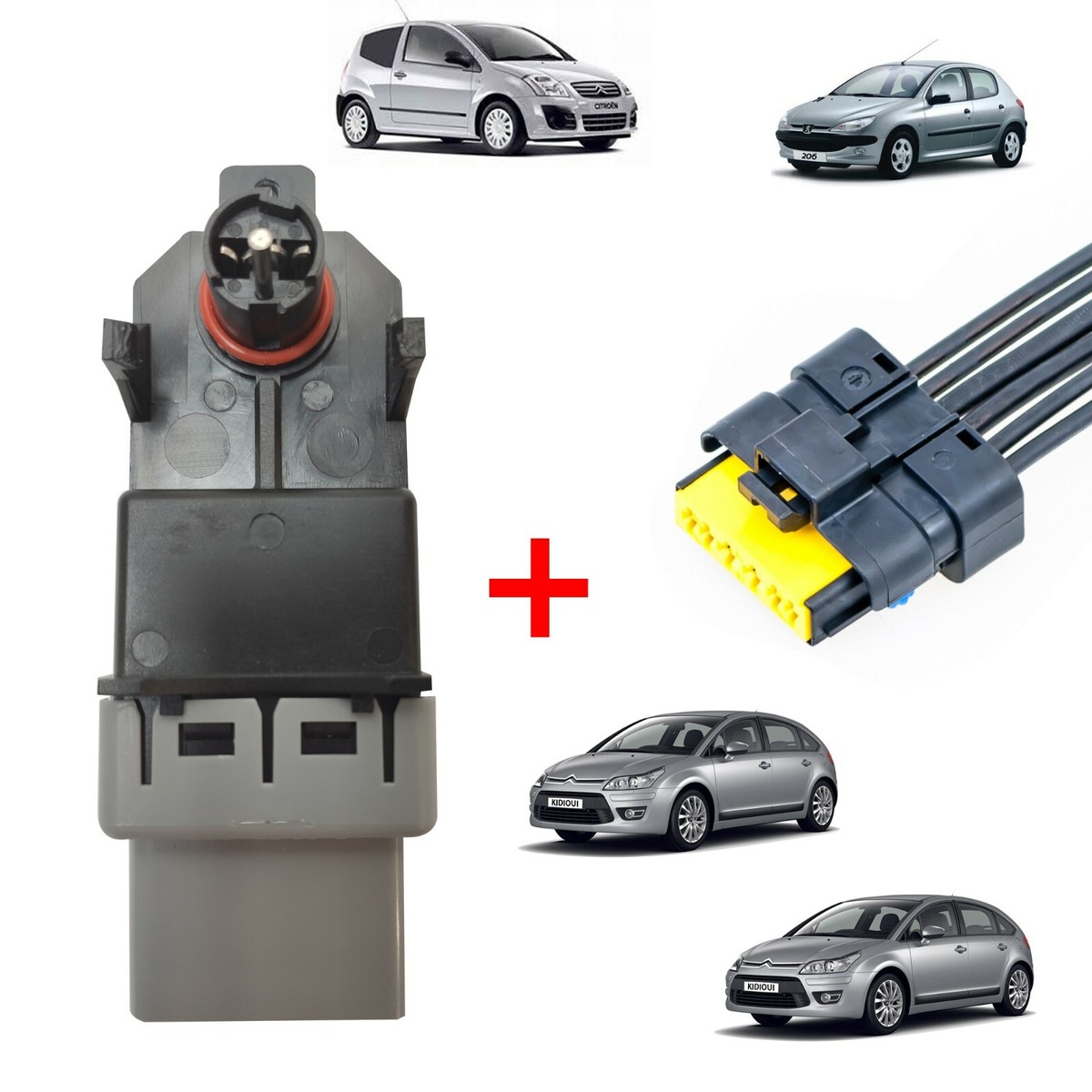 Module Lève-vitre électrique TEMIC + Connecteur - Compatible Citroën C3, Peugeot 206, Etc.