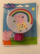 NEW PEPPA PIG Bee Flowers Rainbow NIGHT LIGHT Pink Rotary Shade LED