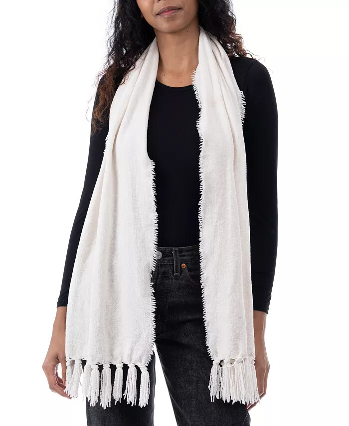 Женский шарф из синели с бахромой Style - Co Белый Один размер 2790₽