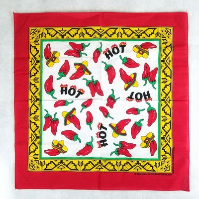 Vintage Bandana Chili Pepper Hot Sombrero Red Hav A Hank Handkerchief Scarf Nos Ebay