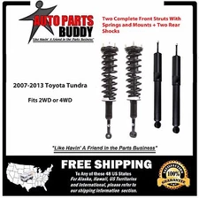 Full Set 2 Toyota Tundra Front Complete Struts & 2 Rear Shocks With Warranty 