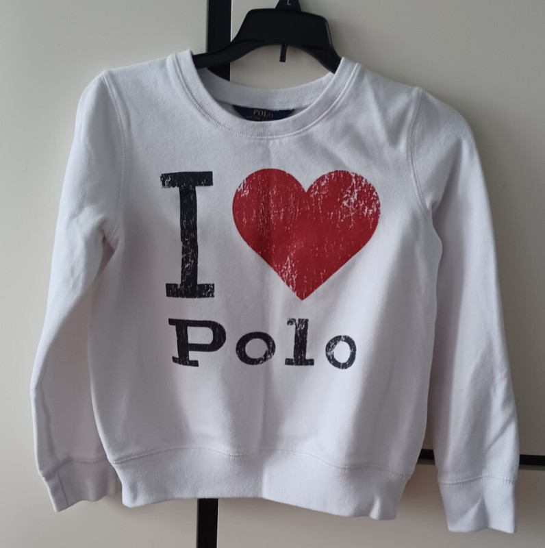Polo RL I love Polo white girls sweatshirt, size L(12-14)
