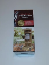 *Brand New* Wine Bottle Natural Cedar Wild Bird Seed Feeder Includes the Bottle!