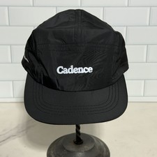 Cadence Hydration 5 Panel Black Running Cycling Hat Buckle Strap New
