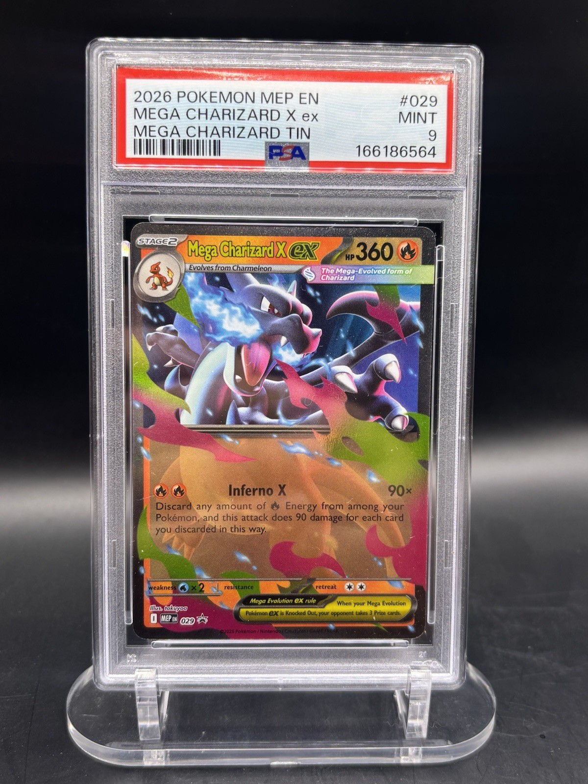 PSA 9 Mega Charizard X ex Black Star Promo 29 Pokemon Mega Charizard Tin #029