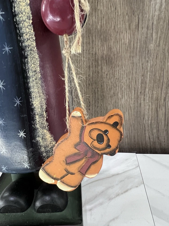 15'' Large Old World Nutcracker Wood Christmas Vintage Candle Teddy Bear Foto 4 de 4