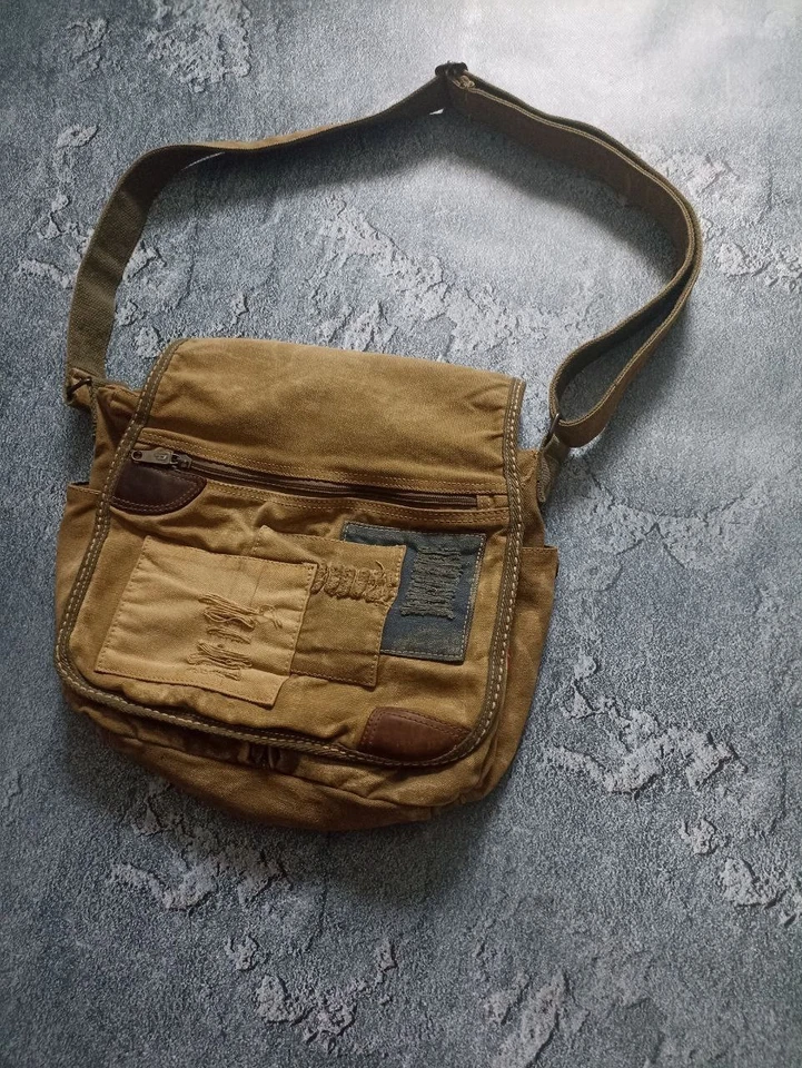 SACO DE ALGODÃO DIESEL ANOS 90 ARQUIVO MILITAR DESGASTADO Cáqui Usado - Imagem 3 de 4